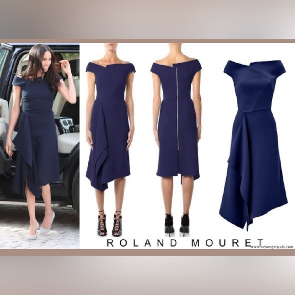 Navy Roland Mouret Barwick dress. New with tag. As seen on Meghan Markle